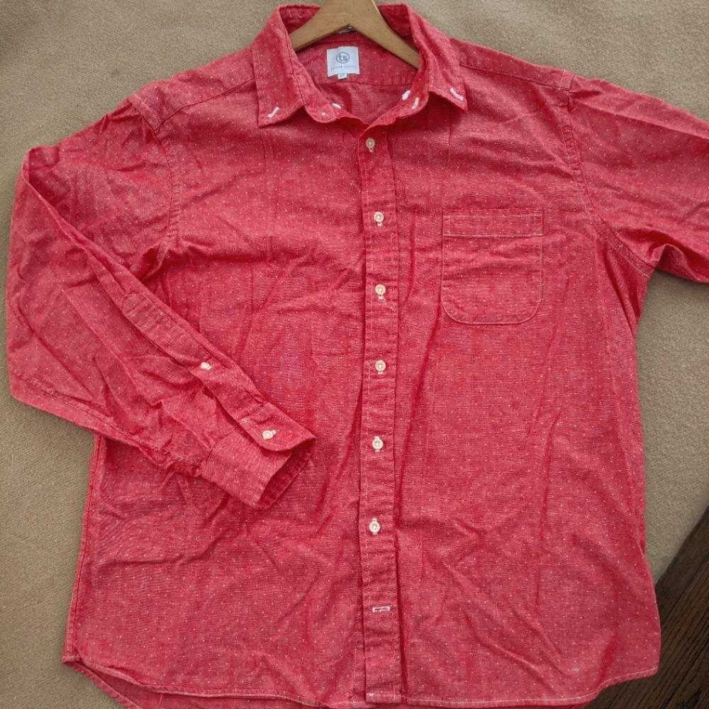 Taylor Stitch XL Men's red pin dot Jack Shirt